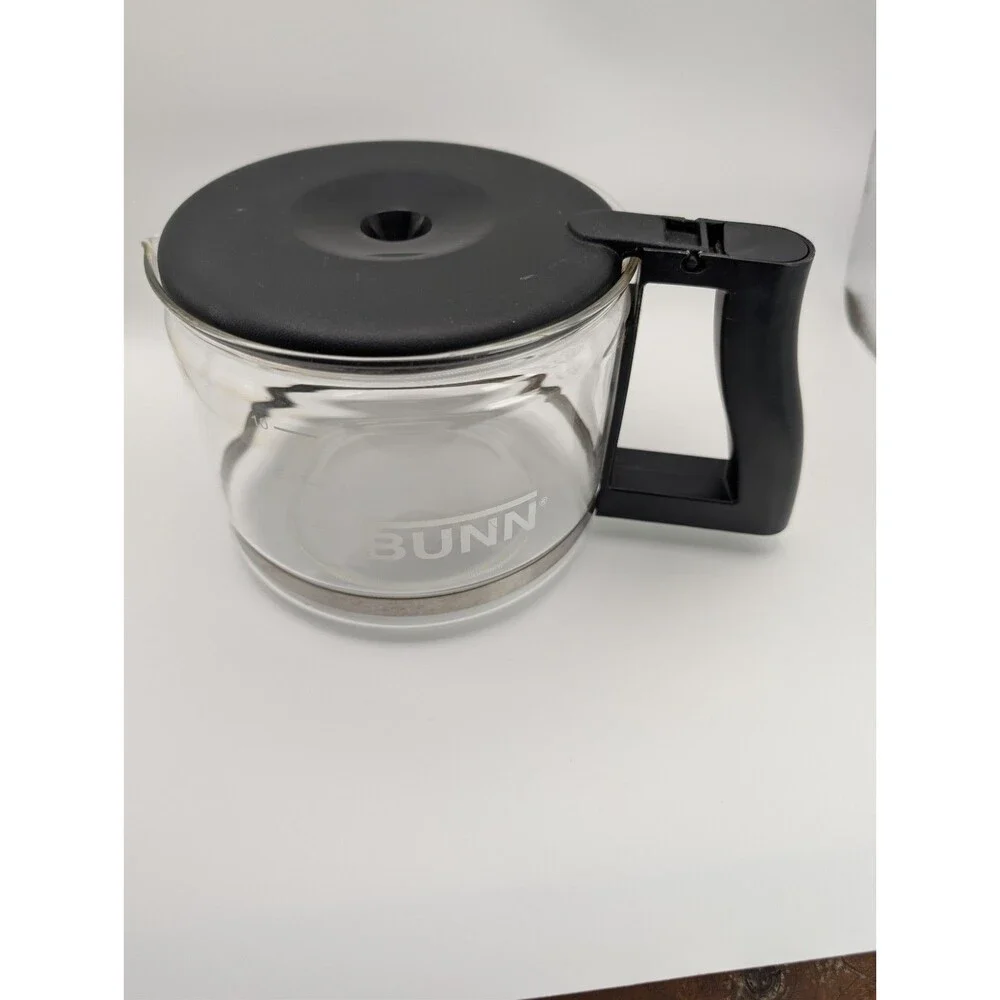 BUNN Glass Coffee Maker Carafe with Lid, Black Handle, Clear/Black